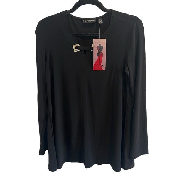 NWT NINA LEONARD Slim Fit Top & Pants Set Stretch Jersey Knit Size S - Picture 4 of 8